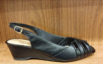 SANDÁLIA ANABELA  COURO 114801 PRETO / PRETO VERNIZ