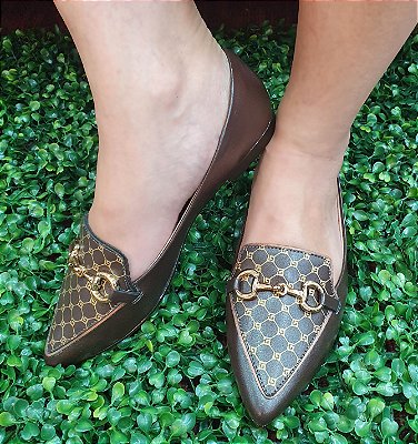 SAPATILHA CONFORTO  745551 CAFÉ / DOURADO
