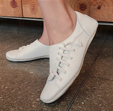 TÊNIS EM COURO ADH009 BRANCO