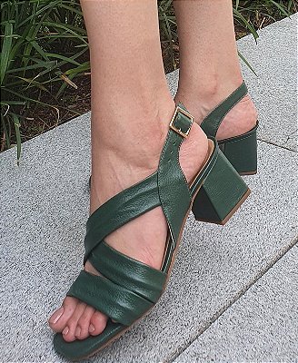SANDÁLIA CONFORTO EM COURO 665809 VERDE