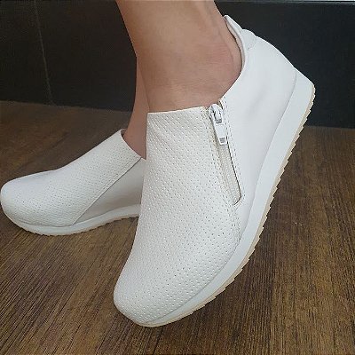 TÊNIS 127168 BRANCO / ZIPER LATERAL FACILITANDO O CALCE