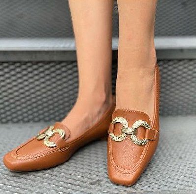 LOAFER 2572 CARAMELO / FIVELA DOURADA