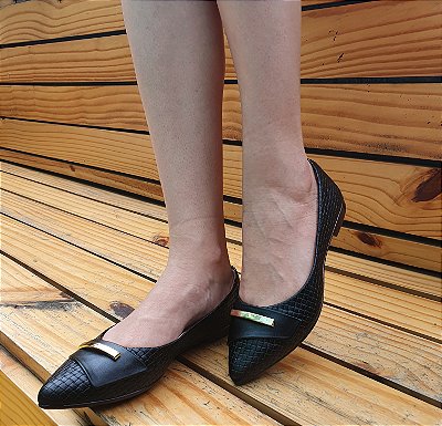 SAPATILHA CONFORTO 745621 PRETO TEXTURIZADO  / PRETO