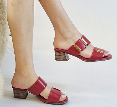 TAMANCO EM COURO CONFORTO 221214 FRAMBOESA