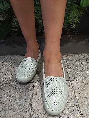 MOCASSIM VIA UNO EM COURO 809003 VERDE MENTA