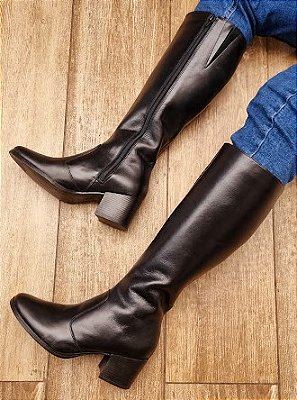 BOTA CONFORTO EM COURO PELICA 915090 PRETO / EXTREMAMENTE MACIA E CONFORTÁVEL