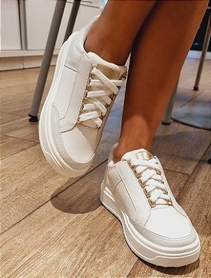 TÊNIS 206 BRANCO  / ILHOS DOURADO