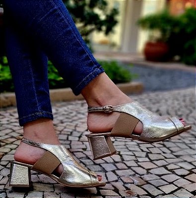 SANDÁLIA EM COURO 715832 PRATA VELHO