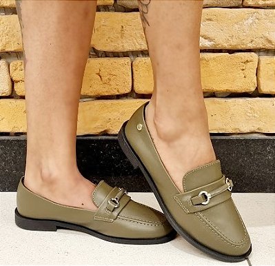 MOCASSIM VIA UNO 826005 VERDE/ DETALHE FIVELA