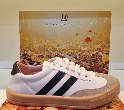 TÊNIS 9630 BRANCO / LISTRAS PRETAS