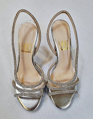 SANDÁLIA EM VINIL 224987 PRATA / PEDRAS CRISTAL