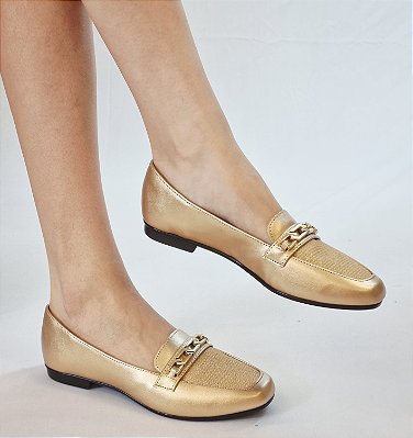 SAPATILHA CONFORTO 655946 DOURADA / DETALHES DOURADO