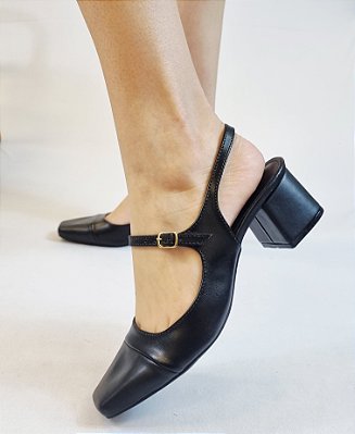 SCARPIN BONECA 88566 PRETO / BICO QUADRADO