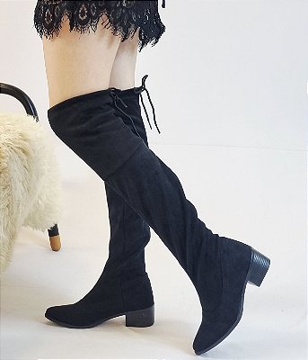 BOTA OVER EM CAMURÇA 211530 PRETA /AMARRAÇÃO COM CORDÃO