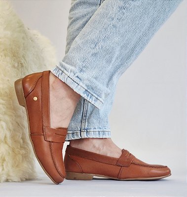 MOCASSIM EM COURO ULTRACONFORTO 1114 CARAMELO