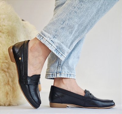 MOCASSIM EM COURO ULTRACONFORTO 1114 PRETO