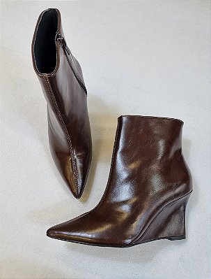 BOTA ANABELA 2755138 MARROM TERRA / BICO FINO