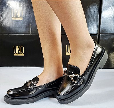 MOCASSIM 2317  PRETO / SOLADO ALTO E FIVELA ONIX