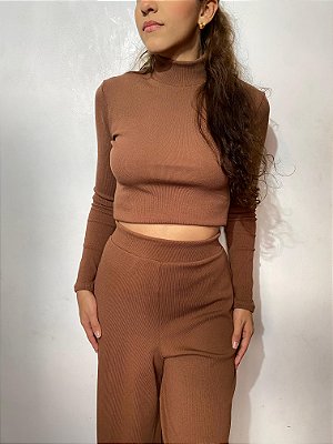 Cropped Gola Alta Canelado