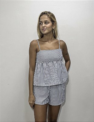 Blusa Lastex Alcinha Listras