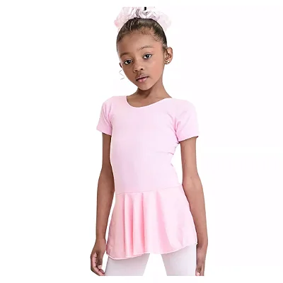 Collant Infantil Meia-Manga Com Saia Maria Chica