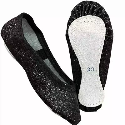 Sapatilha de Meia-Ponta Glitter - Marca Maria Chica - Cor Preta