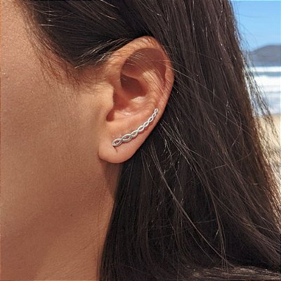 Brinco de Prata Ear Cuff Infinito