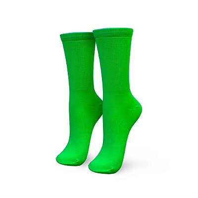 Meia Esportiva Poliamida Cano Longo Verde Limão