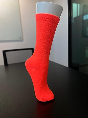 Meia Esportiva Poliamida Cano Longo Laranja Neon