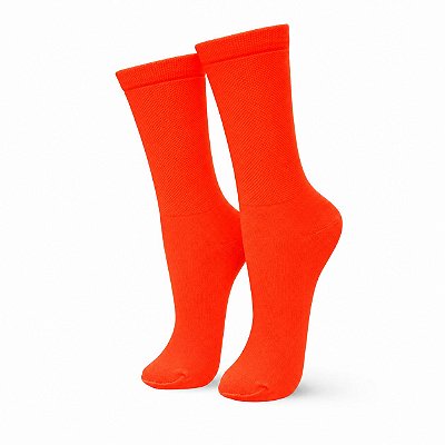 Meia Esportiva Poliamida Cano Longo Laranja Neon