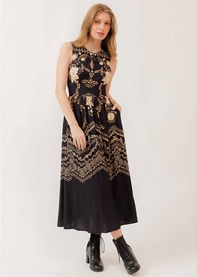 VESTIDO SUPER MIDI A DANÇA DOS REINOS