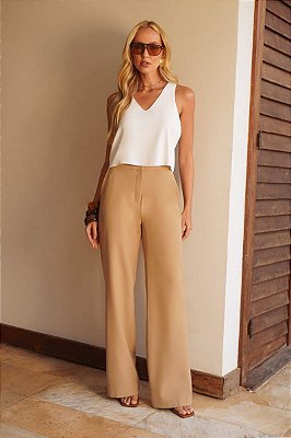 CALÇA ALFAIATARIA WIDE RECORTE CÓS