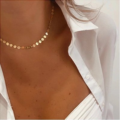 COLAR CHOKER  SATURNO GOLD