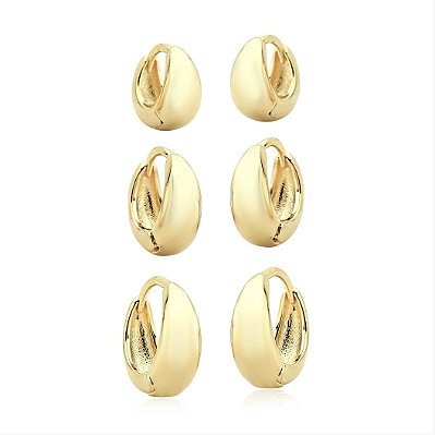 TRIO DE ARGOLA GOLD MONICA