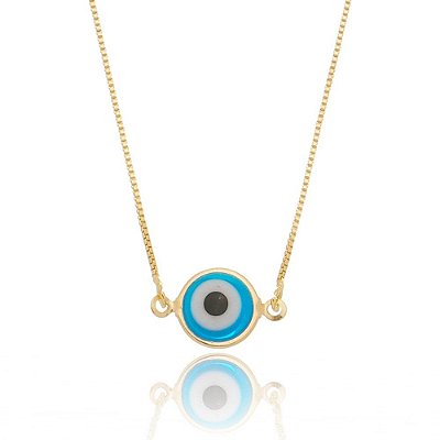 Choker com olho grego folheado a ouro 18k