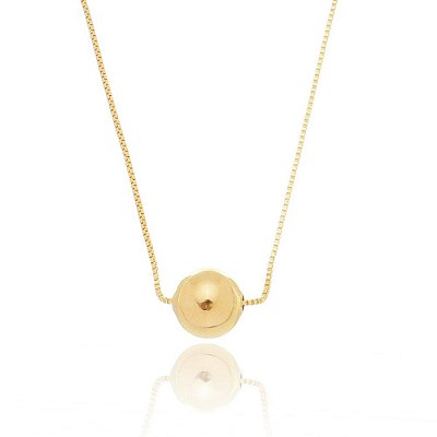 Colar com pingente de bola folheado a ouro 18k