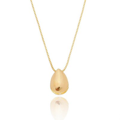 Gargantilha gota dourada folheada a ouro 18k