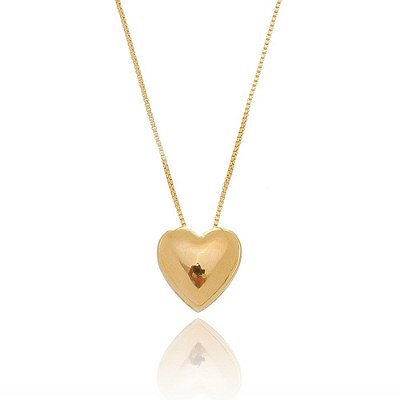 Gargantilha com Coração Dourado folheado a ouro 18k