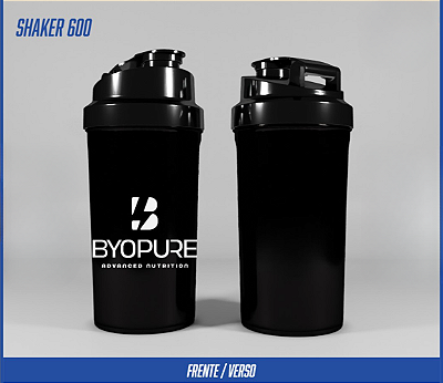 Coqueteleira Byopure Shaker 600ml — Cinza e Preta