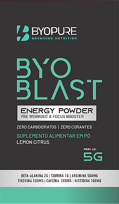 Sachê Byoblast Pré-Treino 5g Byopure — Zero Carbo, Zero Corante