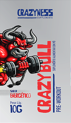 Sachê Crazybull Pré-Treino 10g Crazyness — Sabor Energético