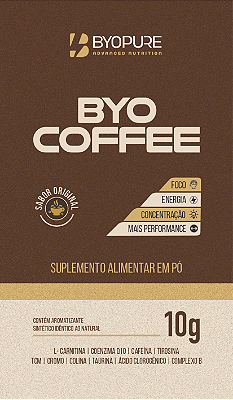 Sachê Byocoffee 10g Byopure — Café Funcional com TCM, Colágeno e Cafeína