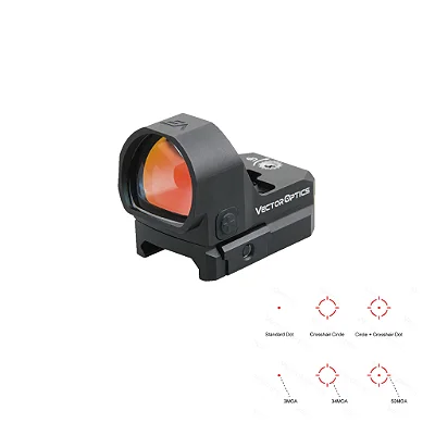 MIRA HOLOGRAFICA RED DOT VECTOR OPTICS FRENZY-X 1X22X26 MOS MULTI RETICULO 3 MOA PRETO
