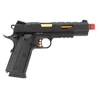 PISTOLA AIRSOFT GBB 1911 REDWINGS GOLD GREEN GAS BLOWBACK