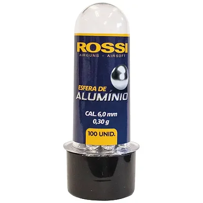 ESFERA DE ALUMINIO ROSSI 6,0MM (100 UN) TUBETE