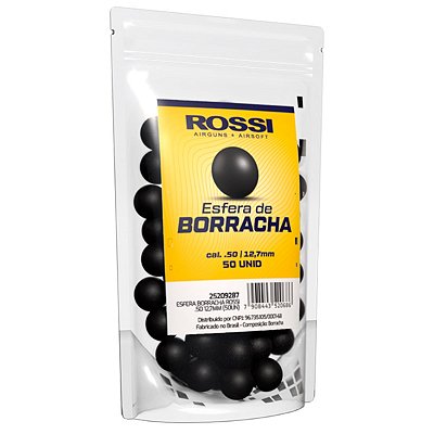 ESFERA BORRACHA ROSSI PRETA CAL .50 - C/ 50UN