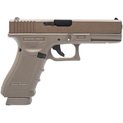 PISTOLA PRESSAO ROSSI G17 BLOWBACK TAN CO2 4,5MM