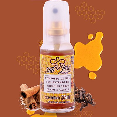 Spray de Mel com extrato de própolis sabor Cravo e Canela 35mL
