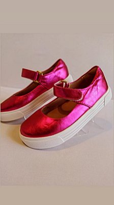 Slip velcro  pink metalizado