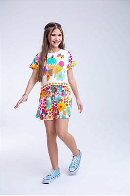 Conjunto shorts e blusa manga curta sorvete